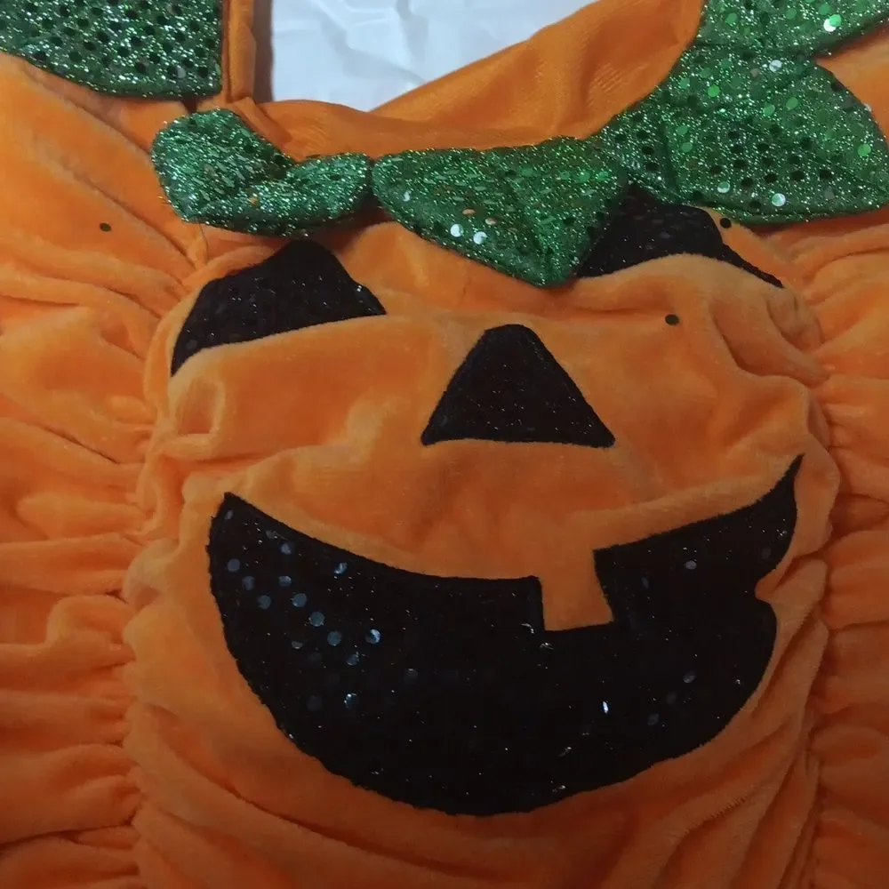 Thrill & Chills Collection Orange Pumpkin Dog Pet Halloween Costume Sz L